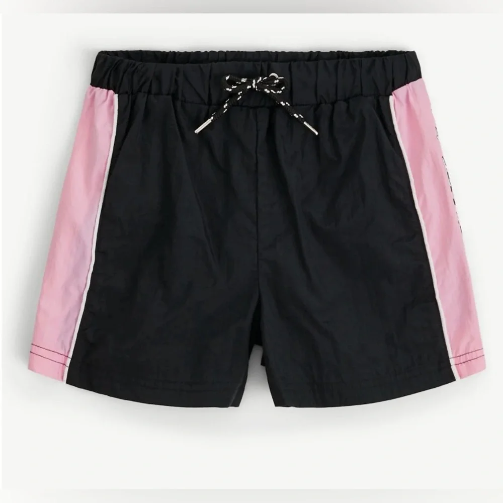 NWT Justice x NASCAR Windbreaker Shorts Girls Size M 10 Black Pink Colorblock